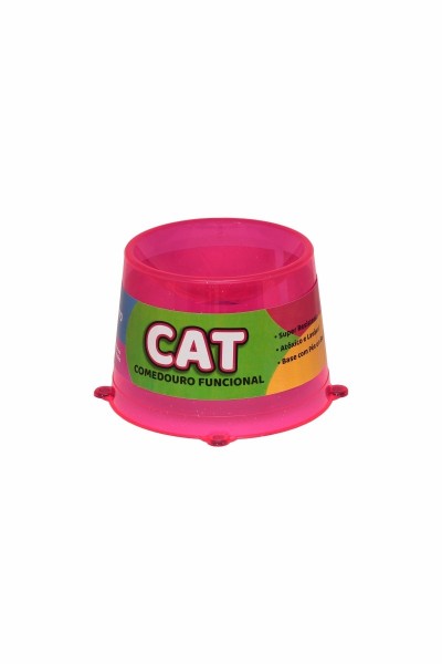 COMEDOURO ALTO CAT ROSA GLITER 250ml (0201)