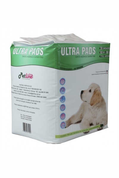 TAPETE ULTRA PADS NATURAL 60x80cm C/ 30un. (PETLIKE)